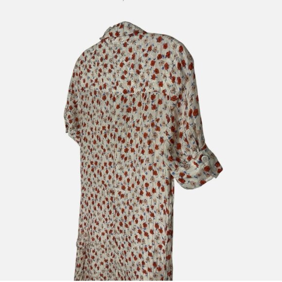 No. 6 Store Brixton Silk Shirtdress Midi Short-Sleeve Size 2-4 *READ FLAW* - Picture 5 of 7